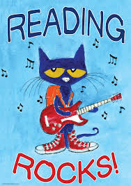 Blue cat playing a guitar, wearing red high-top shoes